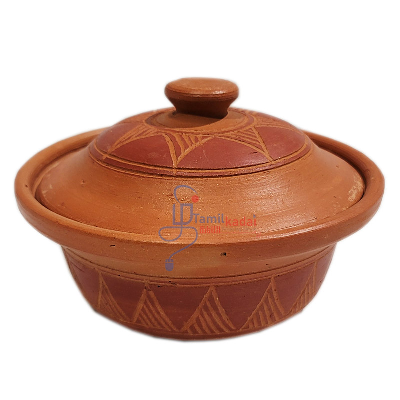 Curry Pot with Lid (Small) - Mud-கறி சட்டி
